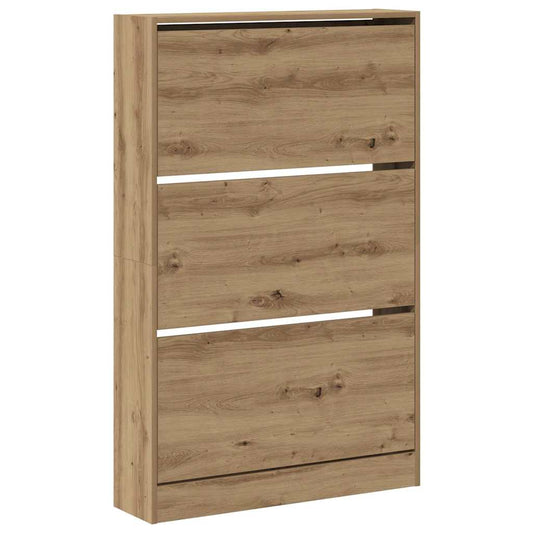 vidaXL Shoe Cabinet 80 x 21 x 125.5 cm Engineered Wood Artisan Oak