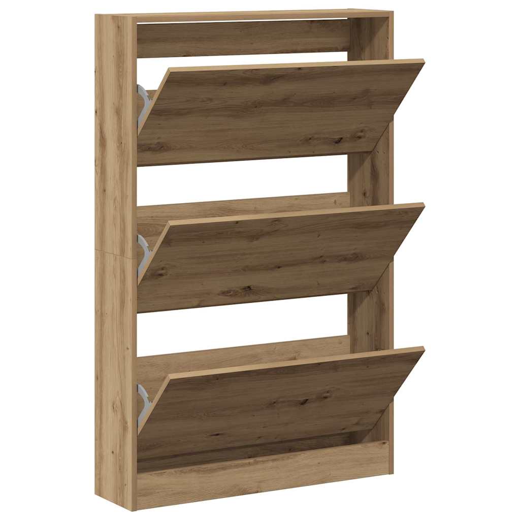 vidaXL Shoe Cabinet 80 x 21 x 125.5 cm Engineered Wood Artisan Oak