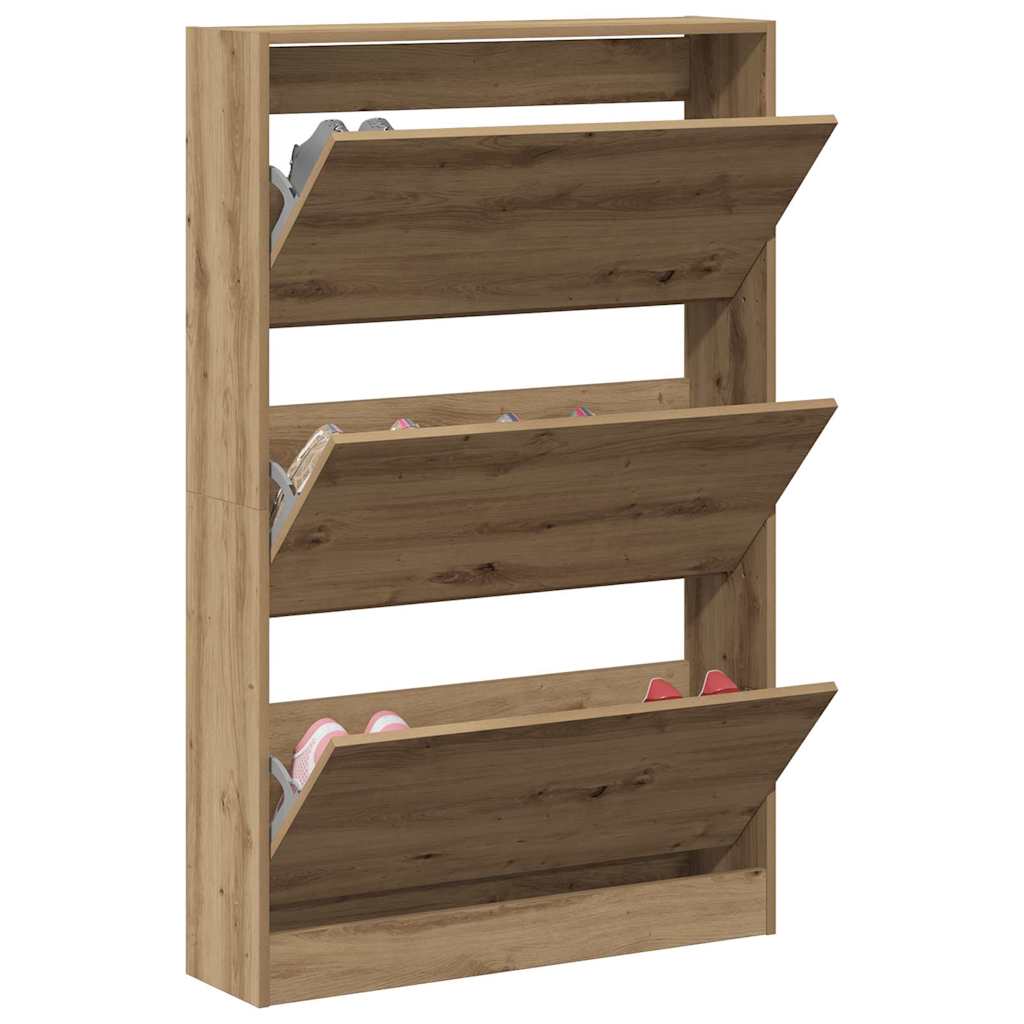 vidaXL Shoe Cabinet 80 x 21 x 125.5 cm Engineered Wood Artisan Oak
