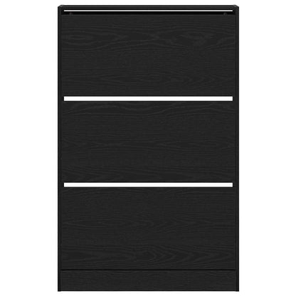 vidaXL Shoe Cabinet 80 x 21 x 125.5 cm Engineered Wood Black Oak