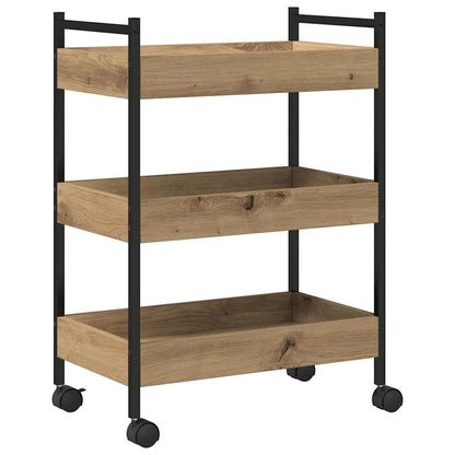 vidaXL Kitchen Trolley Artisan Oak 50 x 30 x 70 cm Engineered Wood