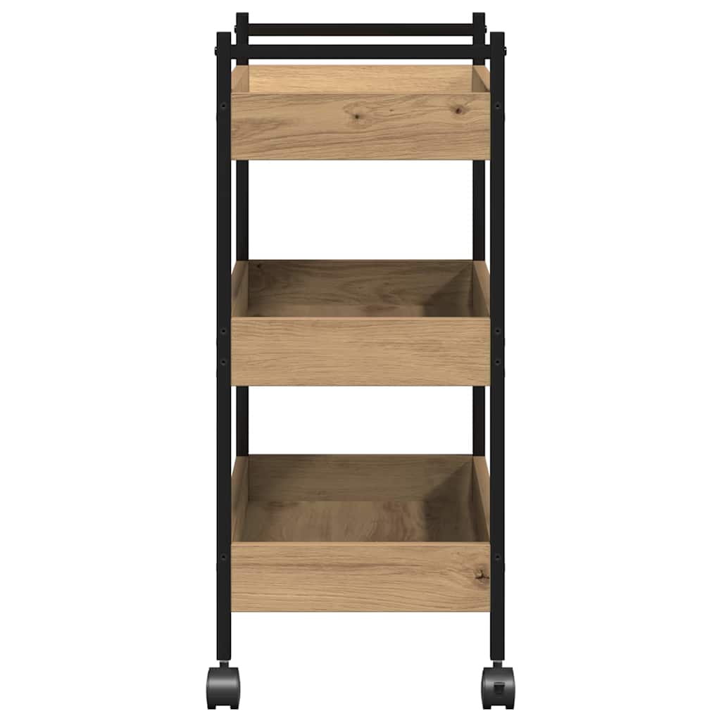 vidaXL Kitchen Trolley Artisan Oak 50 x 30 x 70 cm Engineered Wood