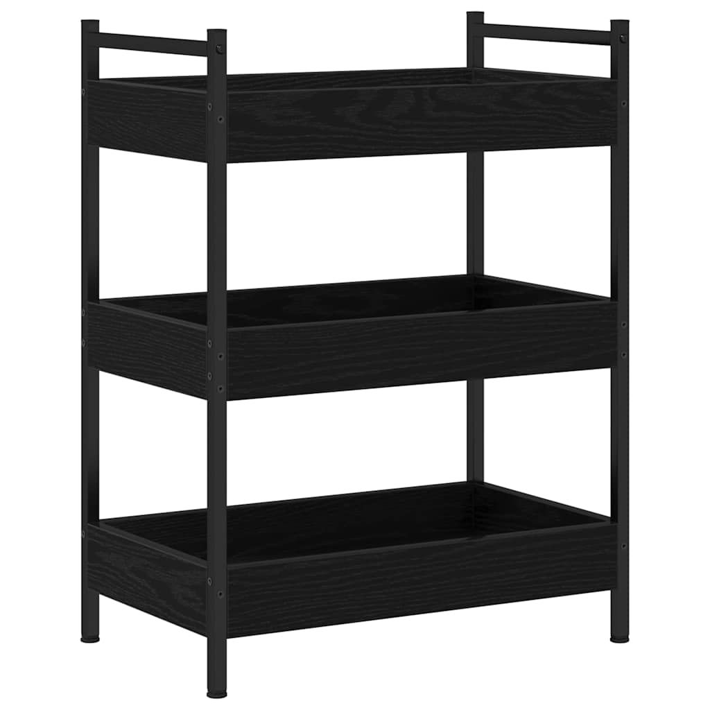 vidaXL Kitchen Trolley Black oak 50 x 30 x 70 cm Engineered Wood