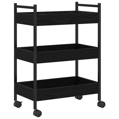 vidaXL Kitchen Trolley Black oak 50 x 30 x 70 cm Engineered Wood
