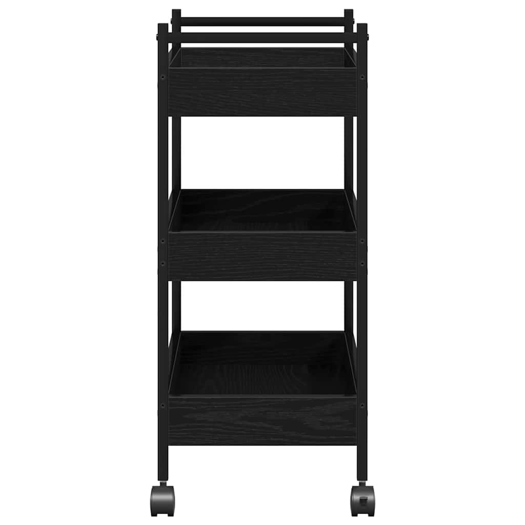 vidaXL Kitchen Trolley Black oak 50 x 30 x 70 cm Engineered Wood