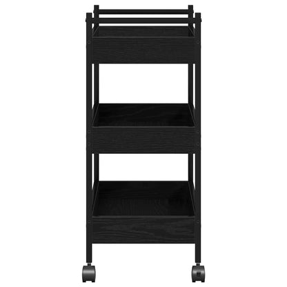 vidaXL Kitchen Trolley Black oak 50 x 30 x 70 cm Engineered Wood
