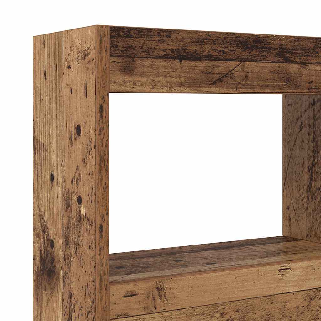 vidaXL Headboard with Shelf Old Wood 120 x 17 x 102 cm Engineered Wood
