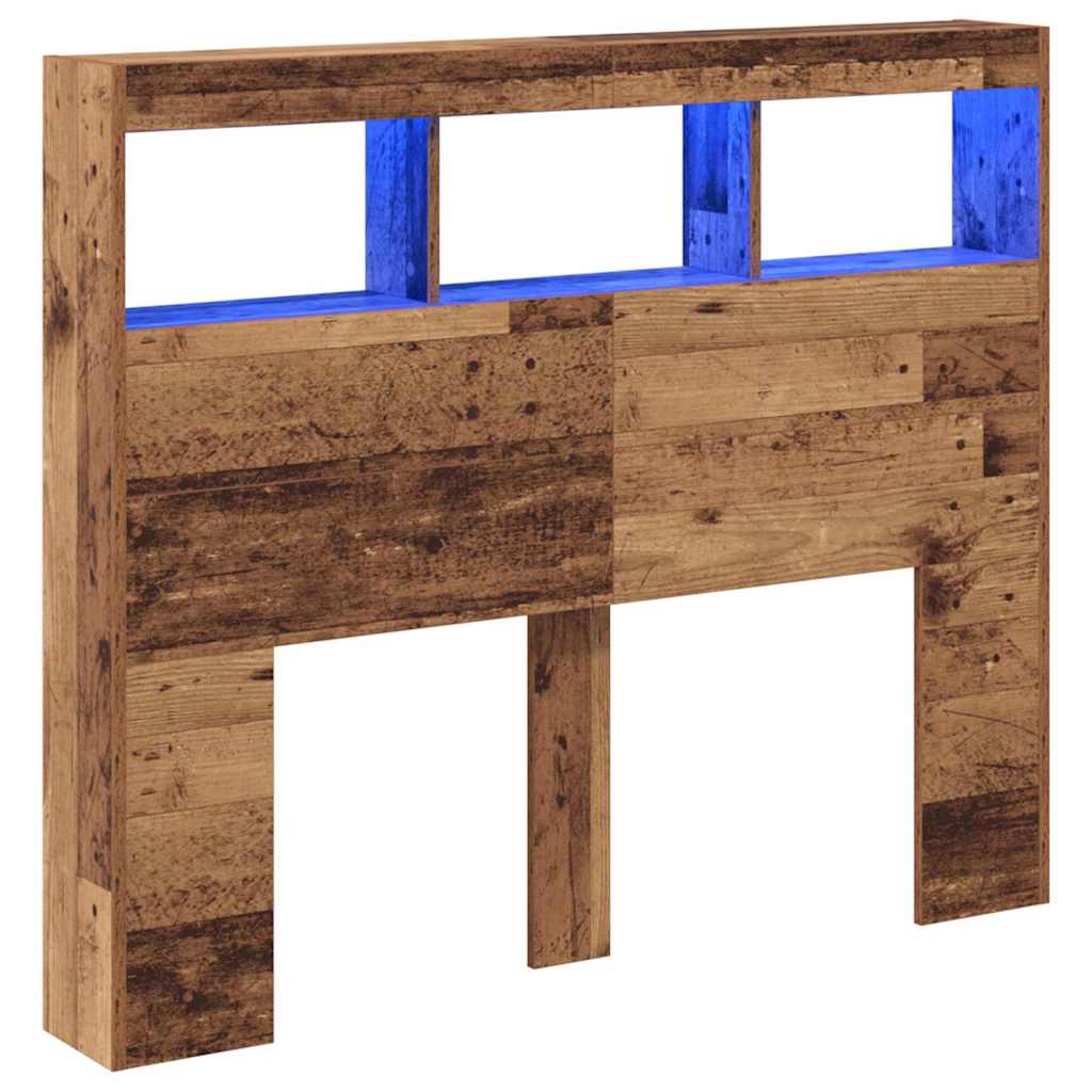 vidaXL Headboard with Shelf Old Wood 120 x 17 x 102 cm Engineered Wood