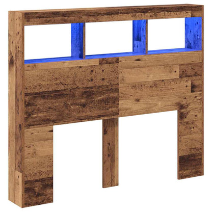vidaXL Headboard with Shelf Old Wood 120 x 17 x 102 cm Engineered Wood