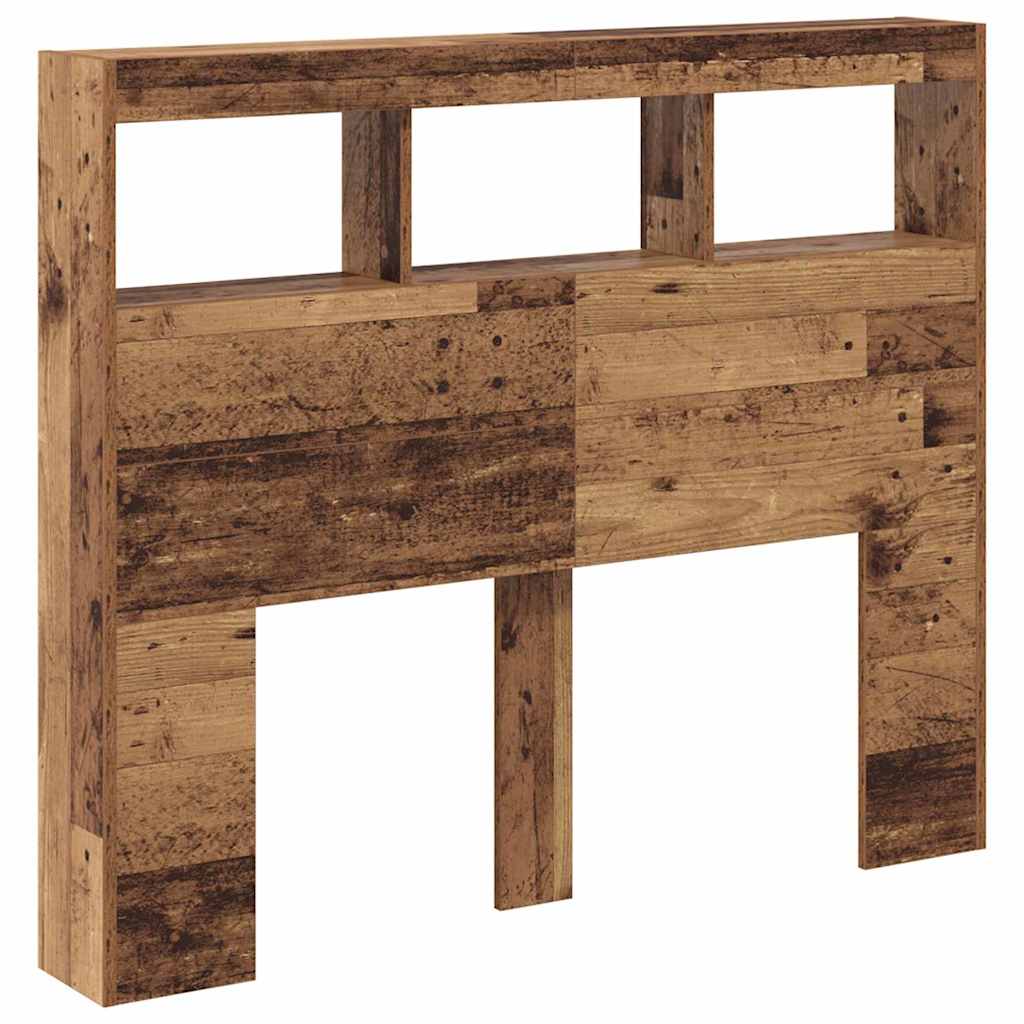 vidaXL Headboard with Shelf Old Wood 120 x 17 x 102 cm Engineered Wood