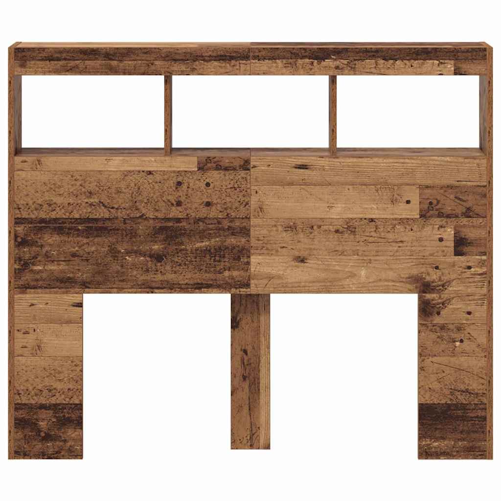 vidaXL Headboard with Shelf Old Wood 120 x 17 x 102 cm Engineered Wood