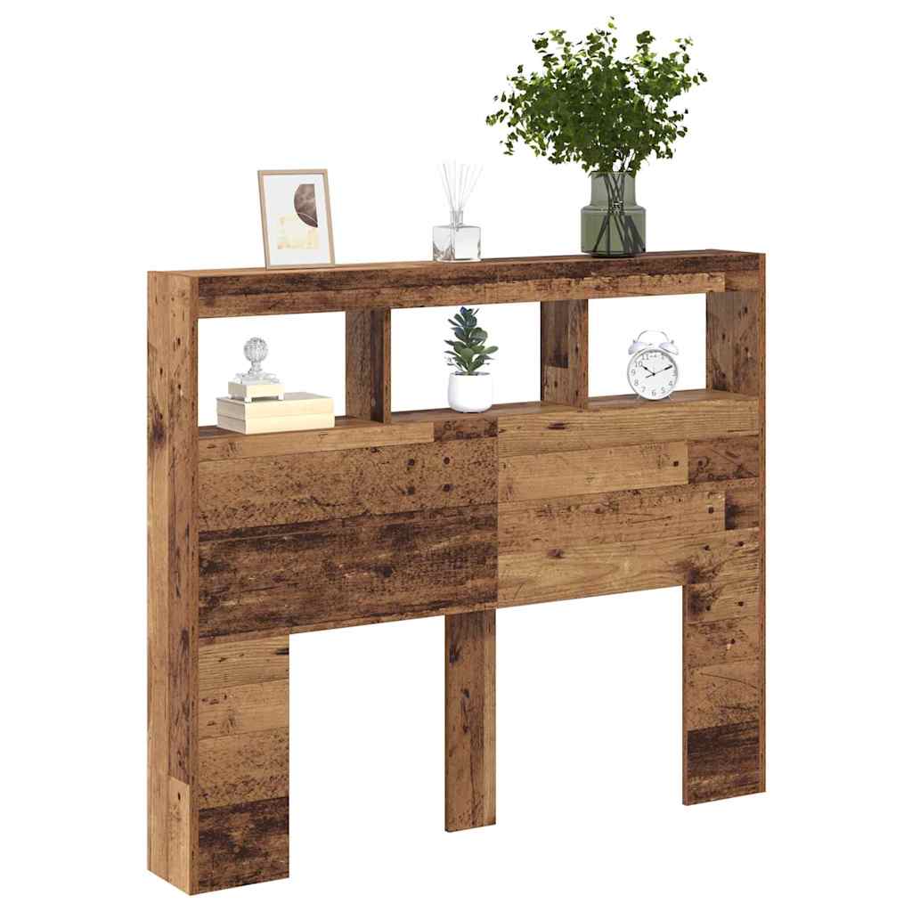 vidaXL Headboard with Shelf Old Wood 120 x 17 x 102 cm Engineered Wood