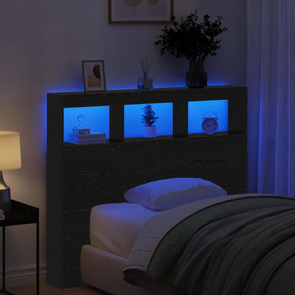 vidaXL Headboard Black Oak 120 x 17 x 102 cm Engineered Wood
