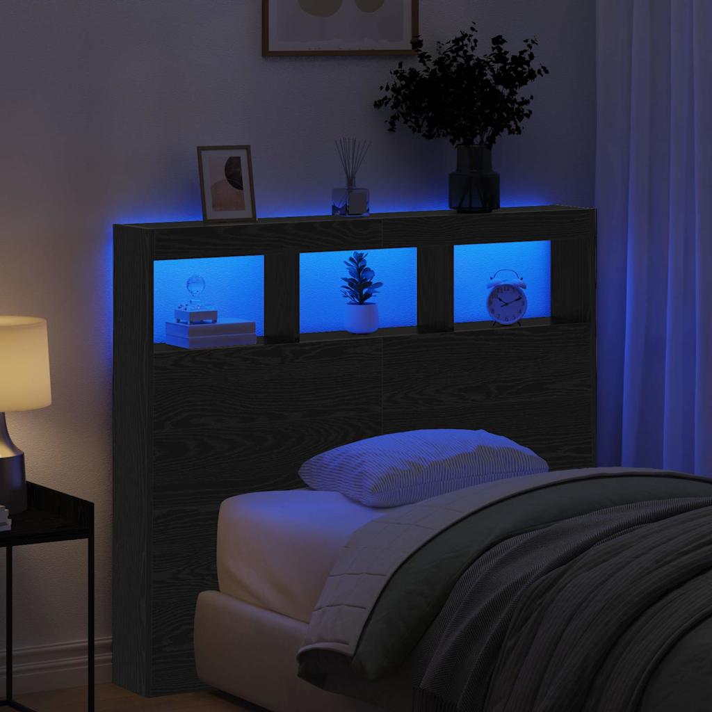 vidaXL Headboard Black Oak Engineered Wood