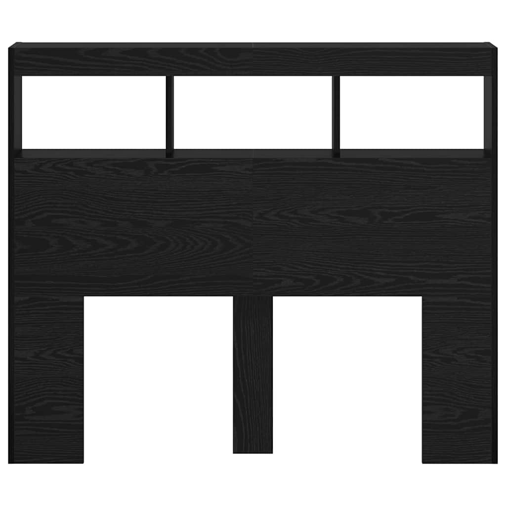 vidaXL Headboard Black Oak 120 x 17 x 102 cm Engineered Wood