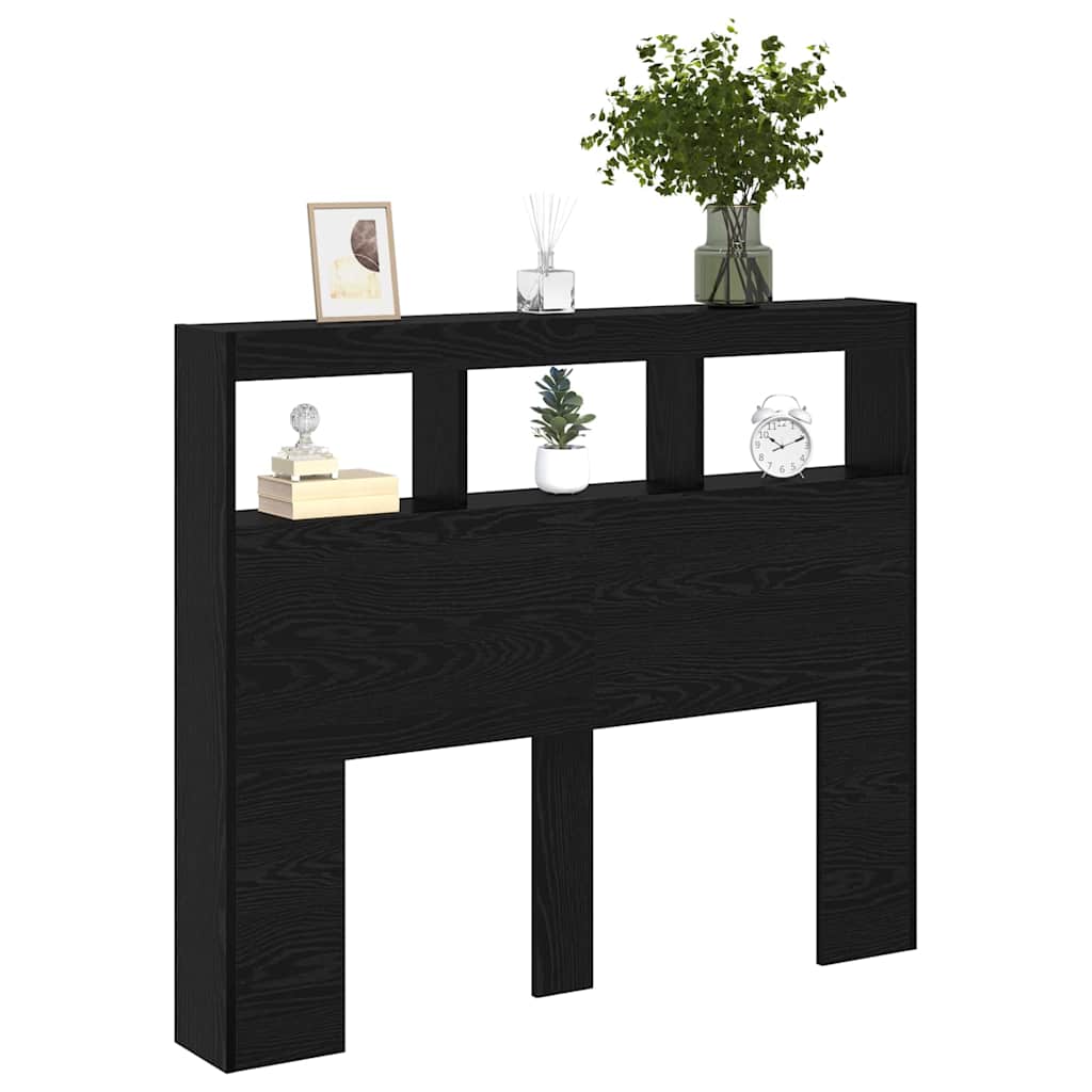 vidaXL Headboard Black Oak 120 x 17 x 102 cm Engineered Wood