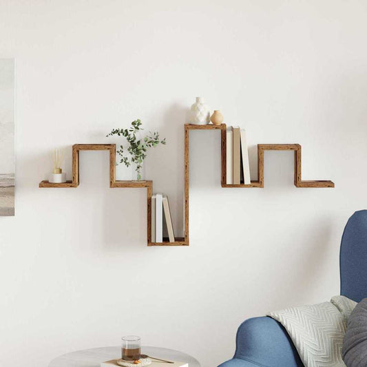vidaXL Wall Shelf Wall-mounted Old Wood 104.5 x 43 x 10 cm