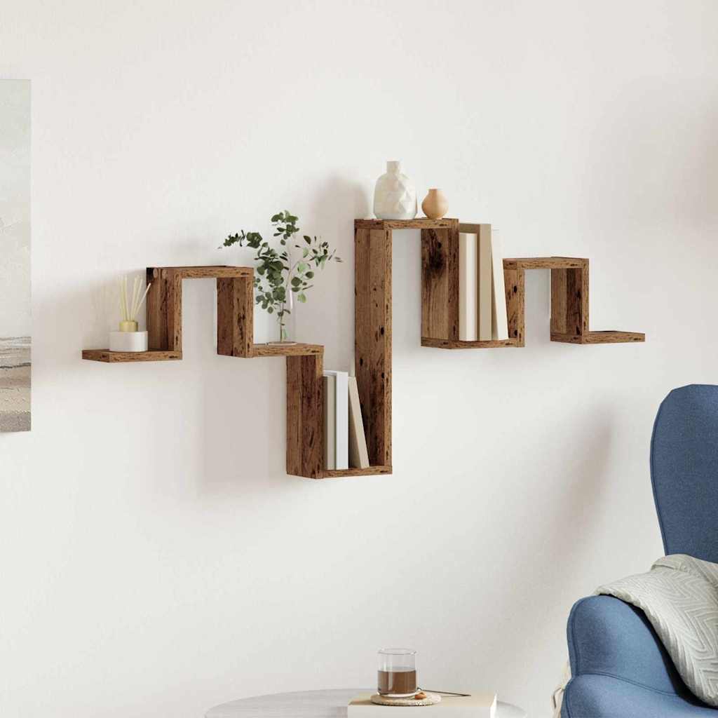 vidaXL Wall Shelf Wall-mounted Old Wood 104.5 x 43 x 10 cm