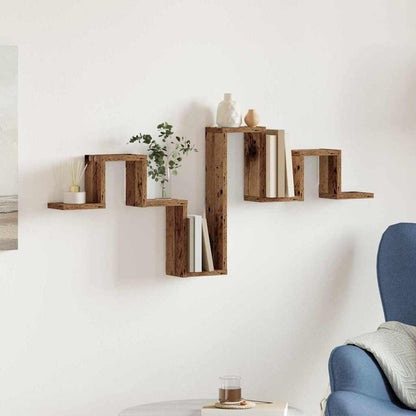 vidaXL Wall Shelf Wall-mounted Old Wood 104.5 x 43 x 10 cm