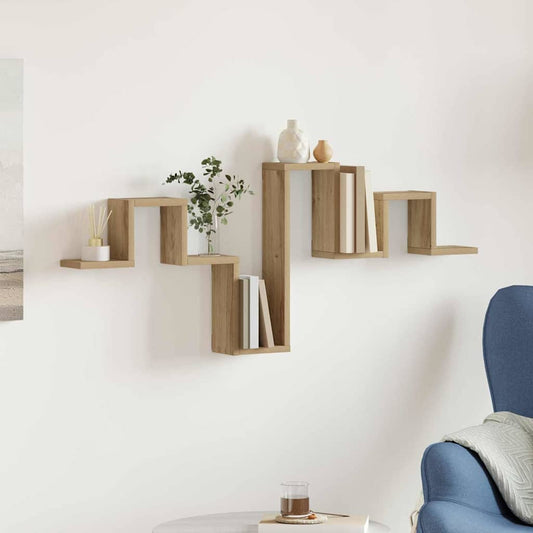 vidaXL Wall Shelf Wall-mounted Artisan Oak 104.5 x 43 x 10 cm