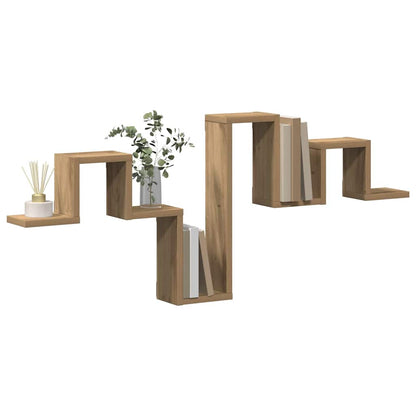 vidaXL Wall Shelf Wall-mounted Artisan Oak 104.5 x 43 x 10 cm