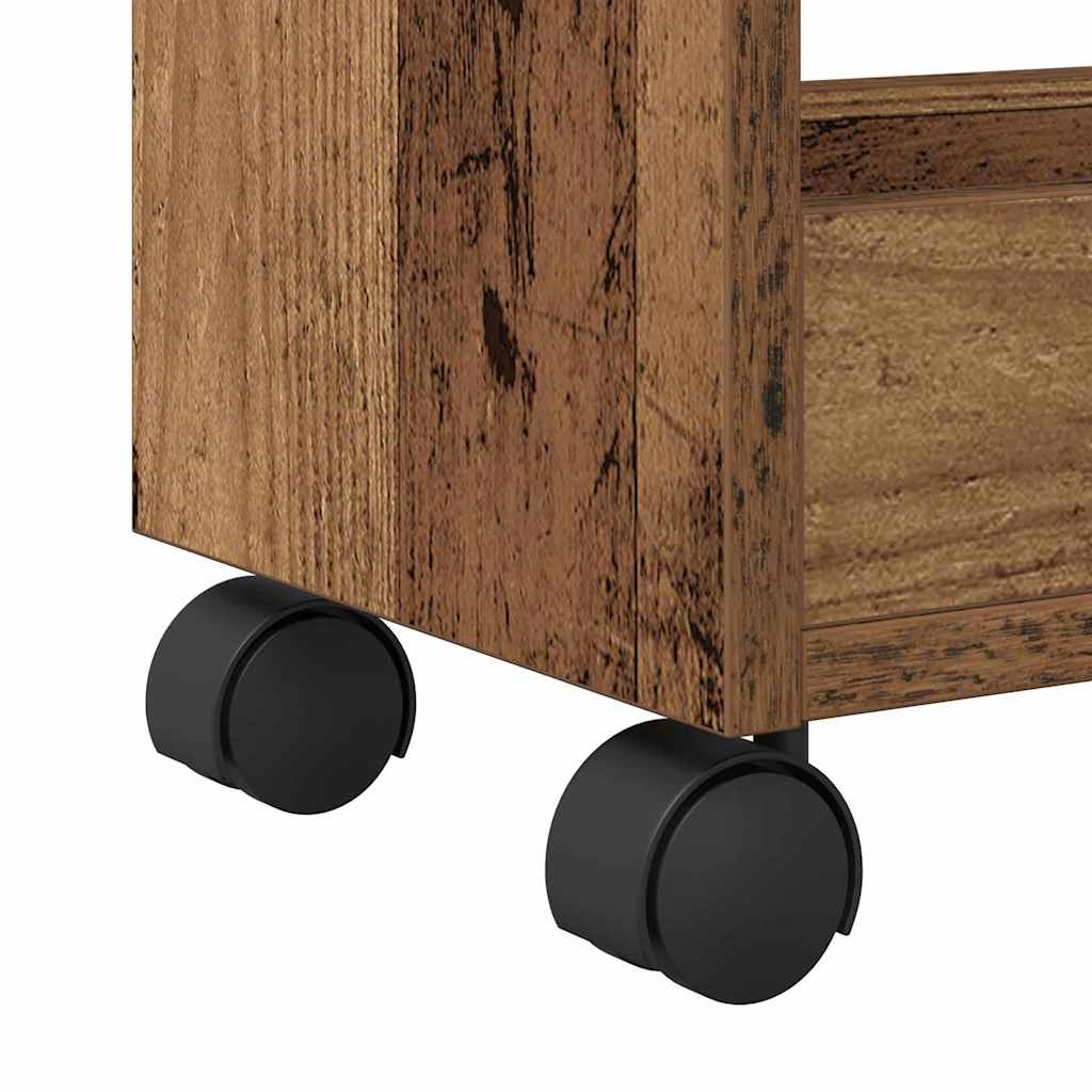 vidaXL Cabinet with Wheel Old Wood 60 x 22 x 79 cm