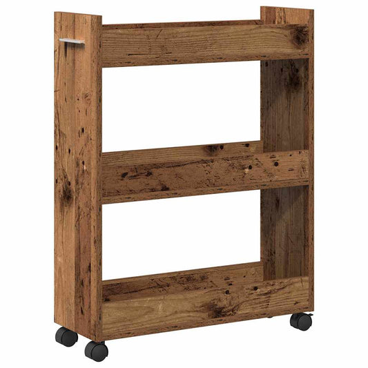 vidaXL Cabinet with Wheel Old Wood 60 x 22 x 79 cm