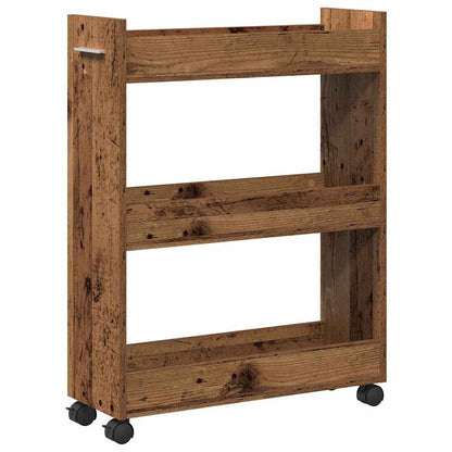 vidaXL Cabinet with Wheel Old Wood 60 x 22 x 79 cm