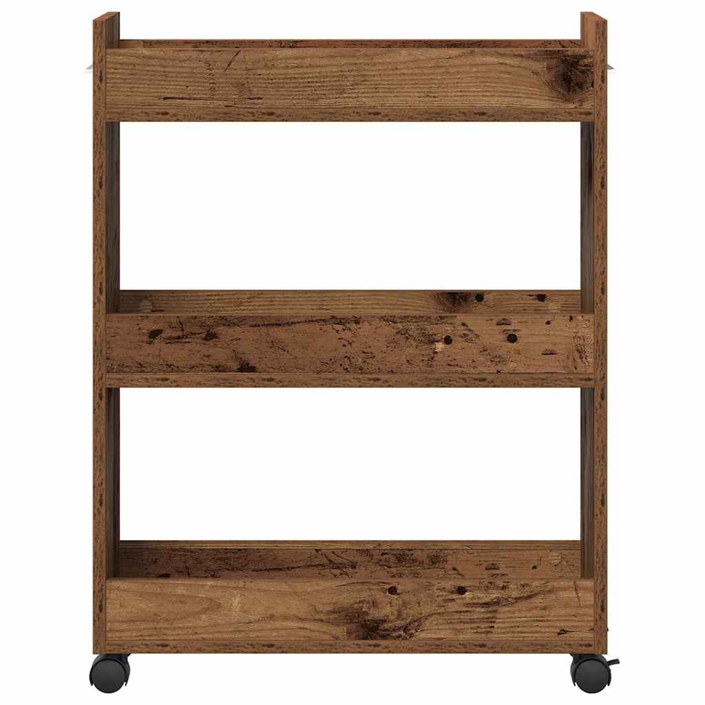 vidaXL Cabinet with Wheel Old Wood 60 x 22 x 79 cm