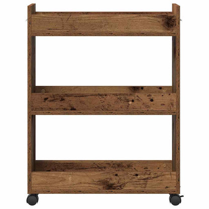 vidaXL Cabinet with Wheel Old Wood 60 x 22 x 79 cm