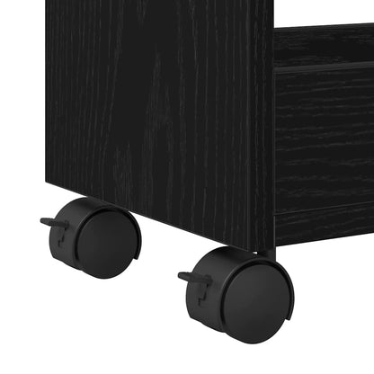 vidaXL Cabinet with Wheel Black Oak 60 x 22 x 79 cm