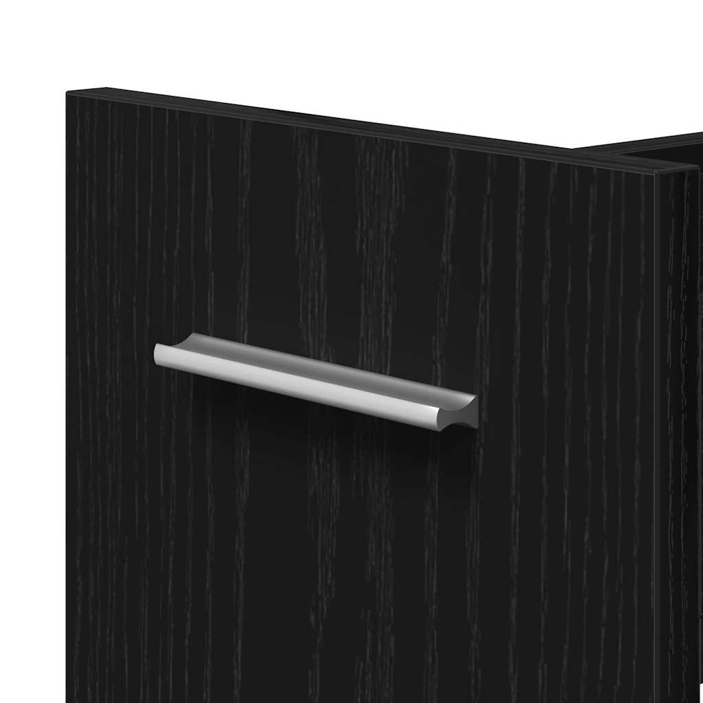 vidaXL Cabinet with Wheel Black Oak 60 x 22 x 79 cm
