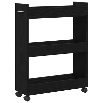 vidaXL Cabinet with Wheel Black Oak 60 x 22 x 79 cm