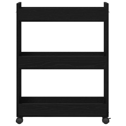 vidaXL Cabinet with Wheel Black Oak 60 x 22 x 79 cm