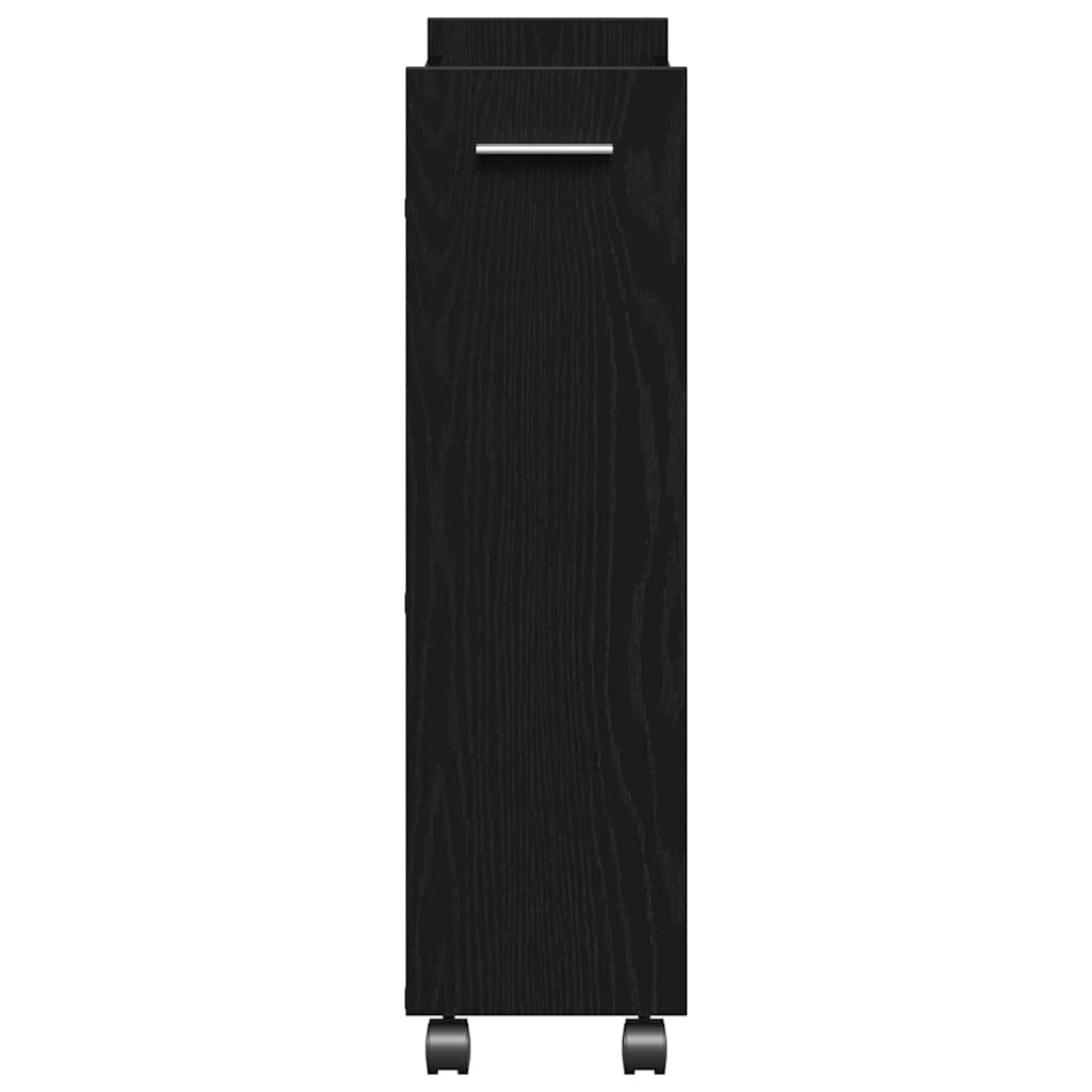 vidaXL Cabinet with Wheel Black Oak 60 x 22 x 79 cm