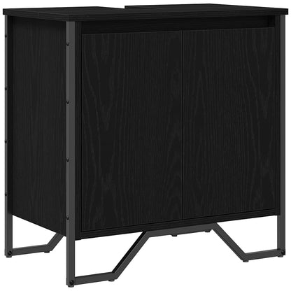 vidaXL Bathroom Sink Cabinet Black Oak 60 x 35 x 60 cm Engineered wood