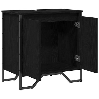 vidaXL Bathroom Sink Cabinet Black Oak 60 x 35 x 60 cm Engineered wood
