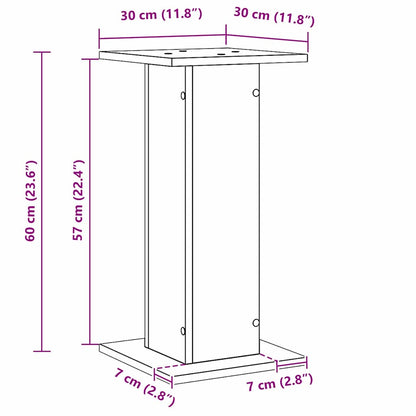 vidaXL Plant Stand 2 pcs Black Oak 30 x 30 x 60 cm Engineered wood