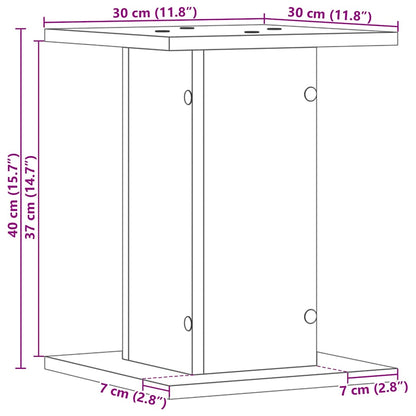 vidaXL Plant Stand 2 pcs Black Oak 30 x 30 x 40 cm Engineered wood