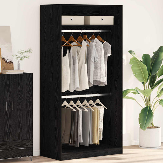 vidaXL Wardrobe Black Oak 100 x 50 x 200 cm Engineered Wood