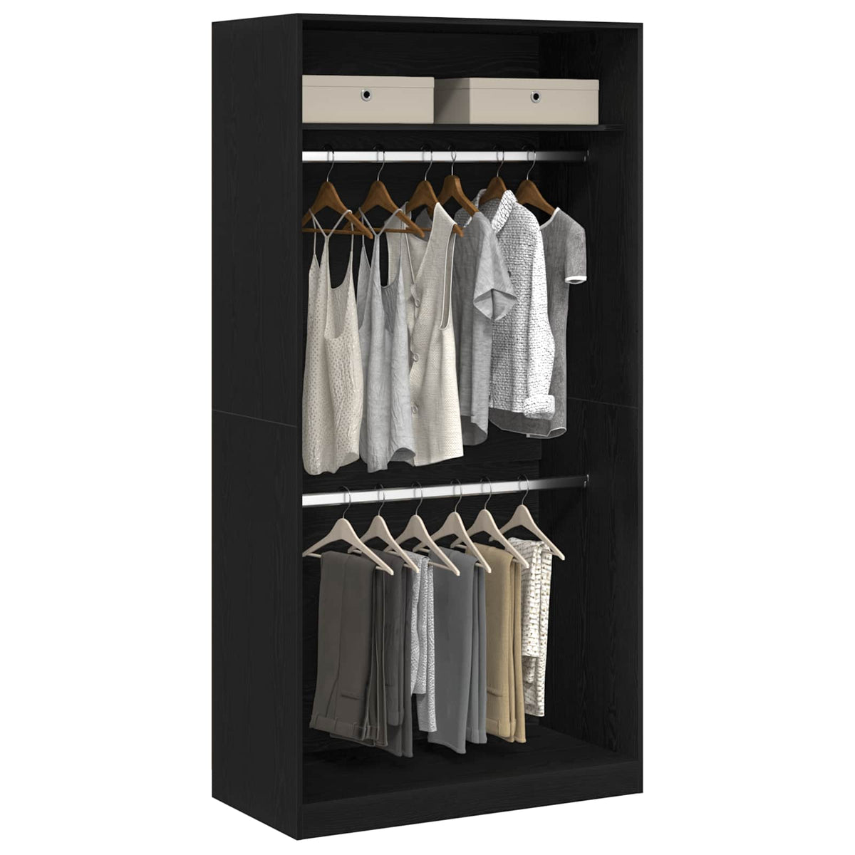 vidaXL Wardrobe Black Oak 100 x 50 x 200 cm Engineered Wood