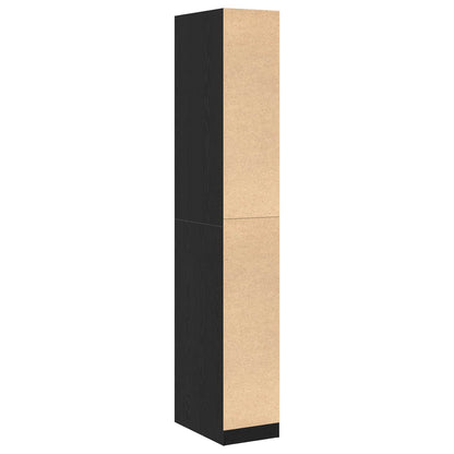 vidaXL Wardrobe with Shelf Black Oak 30 x 50 x 200 cm Engineered Wood