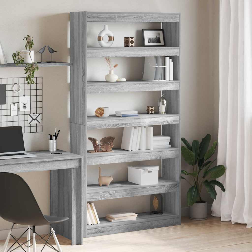 vidaXL Book Cabinet 6-Tier 100 x 30 x 198 cm Engineered Wood
