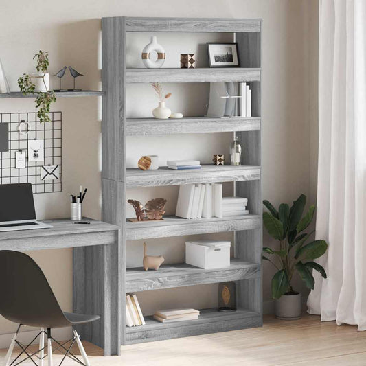 vidaXL Book Cabinet 6-Tier 100 x 30 x 198 cm Engineered Wood