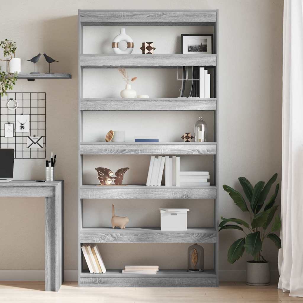 vidaXL Book Cabinet 6-Tier 100 x 30 x 198 cm Engineered Wood