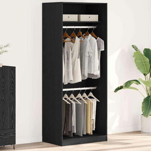 vidaXL Wardrobe Black Oak 80 x 50 x 200 cm Engineered Wood