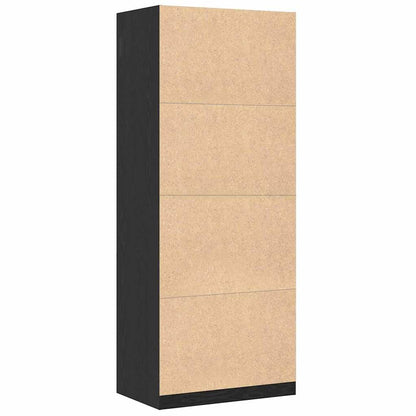 vidaXL Wardrobe Black Oak 80 x 50 x 200 cm Engineered Wood
