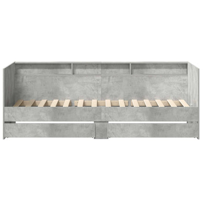 vidaXL Day Bed with Drawer Grey 90 x 200 cm Engineered Wood