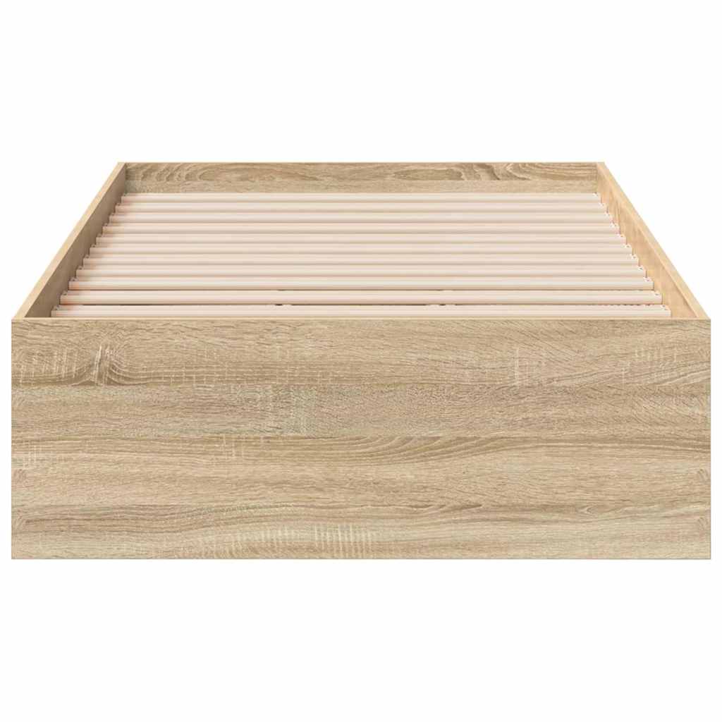vidaXL Bed Frame with Drawer Brown 90 x 190 cm Engineered Wood