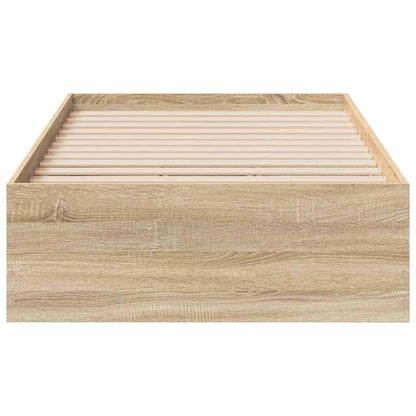 vidaXL Bed Frame with Drawer Brown 90 x 190 cm Engineered Wood